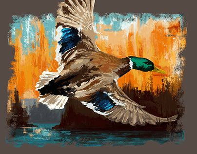 Abstract Duck Painting, Duck Painting, Teal Duck, Project Abstract, Duck Illustration, Cooler Painting, Wild Duck, Minimal Color, Keep It Real