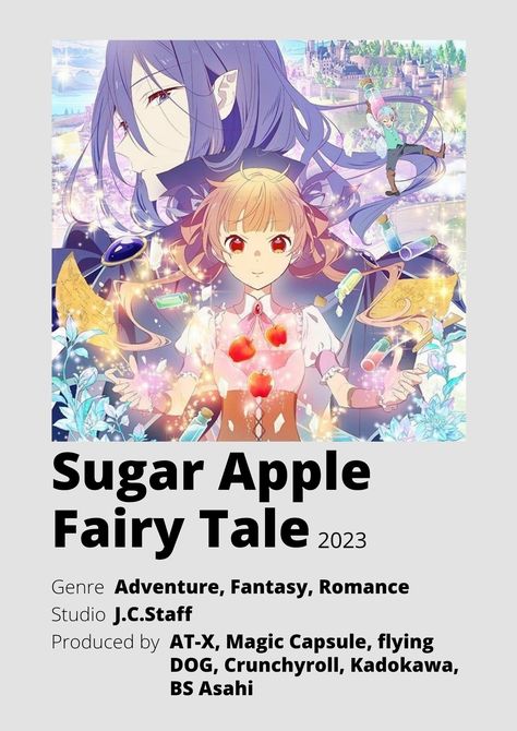 Sugar Apple Fairy Tale Fanart, Anime Polaroids, Sugar Apple Fairy Tale, Anime Recs, Anime 2023, Anime Minimalist Poster, Watching Anime, Best Romance Anime, Japanese Animated Movies