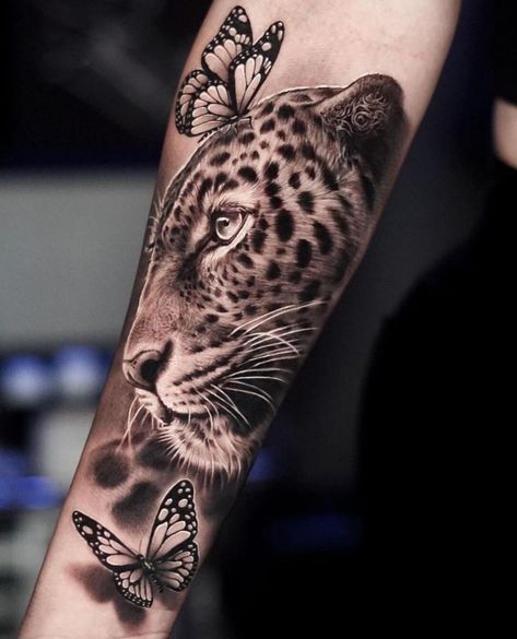 Big Cat Sleeve Tattoo, Cheetah Mandala Tattoo, Unique Women Sleeve Tattoos, Big Cat Tattoo For Women, Leopard Tattoo Design For Women, Cheetah Tattoo For Women, Cheetah Tattoos, Cheetah Tattoo, Tats Ideas