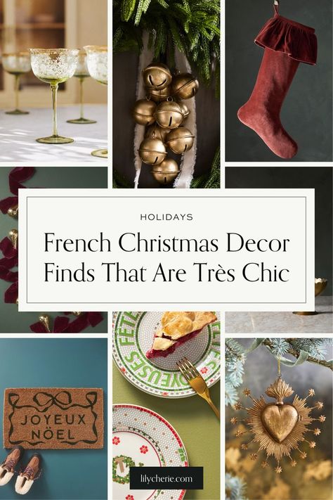 french Christmas decor Parisian Christmas Decor, French Apartment Decor, Chic Table Settings, French Interior Style, Francophile Gifts, French Christmas Decor, Chic Christmas Decor, Parisian Decor, French Gifts