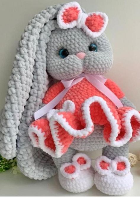 Free Crochet Toy Patterns, Baby Stacking Toys, Velvet Bunny, Amigurumi Rabbit, Knitted Doll Patterns, Quick Crochet Patterns, Crochet Rabbit, Plushie Patterns, Crochet Amigurumi Free Patterns