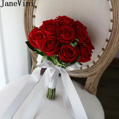 Artificial Flower Bouquet For Bride, Red Bouquets For Bride, Bride Red Rose Bouquet, Bouquet Of Flowers Wedding Red, Bride Red Bouquet, Red Roses Bouquet Quince, Classic Red Rose Bouquet, Red Rose Bouquet For Prom, Wedding Bouquets Bride Red Roses