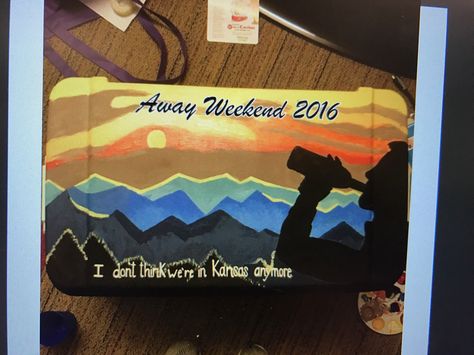 Mountain Weekend Cooler, Formal Cooler Ideas, Mountain Weekend, Fraternity Coolers, Formal Cooler, Theta Chi, Frat Coolers, Cooler Painting, Cooler Ideas