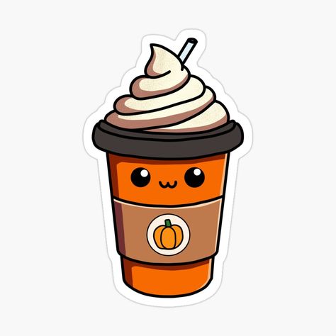 Get my art printed on awesome products. Support me at Redbubble #RBandME: https://www.redbubble.com/i/sticker/Cute-Pumpkin-Spice-Latte-by-booksinthelab/163237647.EJUG5?asc=u Starbucks Pumpkin Spice Latte, Funny Laptop Stickers, Pumpkin Latte, Drawings Simple, Illustration Inspiration, Latte Art, Cute Pumpkin, Pumpkin Spice Latte, Art Drawings Simple