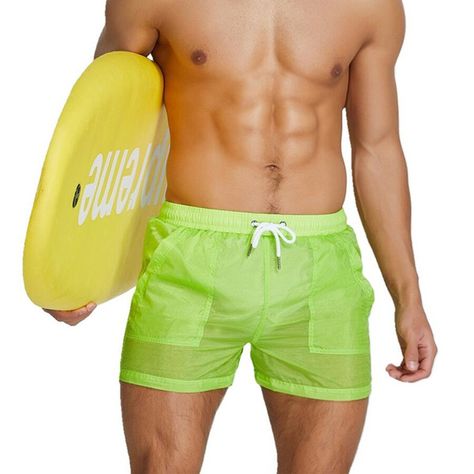 Mens Beach Surfing Shorts Transparent Nylon Quick-dry Shorts Aquatics Gyms Bathe Swim Shorts Board Shorts | Wish Mens Beach, Summer Board, Beach Surfing, Mens Swim Shorts, Men Beach, Mens Boardshorts, Type Of Pants, Beach Shorts, Man Swimming