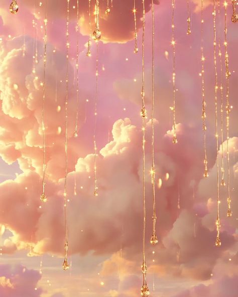 Its raining gold 🌟 . . #rain #ai #gold #rainyday #pink #cloudy #photooftheday #digitalart #digitalartist #midjourney Light Pink And Gold Aesthetic, Gold And Pink Aesthetic, Glimmer Aesthetic, Yellow And Pink Aesthetic, Princess Pink Aesthetic, Pink And Gold Aesthetic, Pink Gold Aesthetic, Pink Angelcore, Pink And Yellow Aesthetic