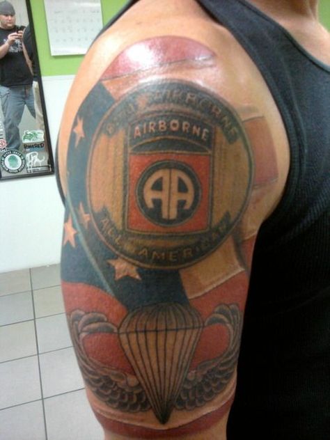 Airborne tattoos on Pinterest | Us Army, Shoulder Armor Tattoo and ... 82nd Airborne Tattoo, Airborne Tattoos, Shoulder Armor Tattoo, Tattoo On Chest, Patriotic Tattoos, Tribute Tattoos, Army Tattoos, Armor Tattoo, Biker Tattoos