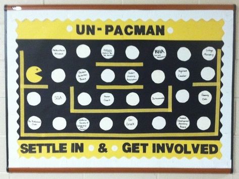 Un-PacMan Bulletin Board August Bulletin Boards, Star Bulletin Boards, Dorm Bulletin Boards, Welcome Bulletin Board, Res Life Bulletin Boards, Resident Assistant Bulletin Boards, February Bulletin Boards, Rainbow Bulletin Boards, October Bulletin Boards