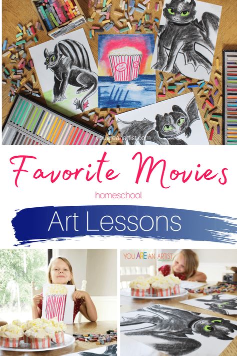 Favorite Movies Homeschool Art Lessons - You ARE an ARTiST! Movie Art Projects, Summer Homeschool Activities, Homeschool Art Lessons, Kid Friendly Movies, Beautiful Morning Images, Summer Homeschool, Great American Road Trip, Dragon Movies, Music Appreciation