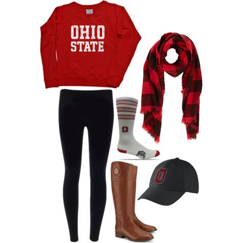 Ohio State Clothes, College Clothing Essentials, Osu Outfits, Ohio State Game Day, Fall Fashion College, College Sweaters, College Style Outfits, Collegiate Apparel, Ohio State Outfit