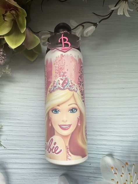 Personalised Barbie Water Bottle 700ml Back To School Present Gift | eBay Barbie Water Bottle, Vinyl Acrylic, Present Gift, Adhesive Vinyl, Drinkware, Back To School, Water Bottle, Tumbler, Vinyl