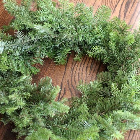 how to make a wreath using your leftover Christmas tree branches Leftover Tree Trimming Ideas, Christmas Tree Branches Leftover, Wreath From Tree Trimmings, Christmas Tree Trimming, Tree Branch Decor, Christmas Decs, Make A Wreath, Floral Diy, Easy Christmas Wreaths