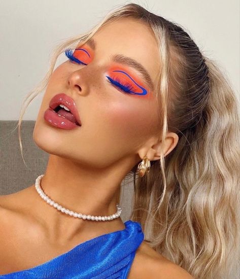 Unique Makeup, Dope Makeup, Colorful Eye Makeup, Makeup Eye Looks, Creative Makeup Looks, Eye Makeup Art, Makeup Designs, Sims 4 Cc, Pretty Makeup