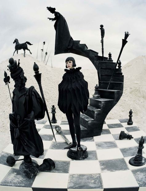 Check-Mate by Tim Walker for Vogue Italia | Yellowtrace Tim Walker Photography, Edie Campbell, Mode Editorials, Magazine Vogue, German Expressionism, Robert Mapplethorpe, Cecil Beaton, Tim Walker, Fashion Photography Editorial