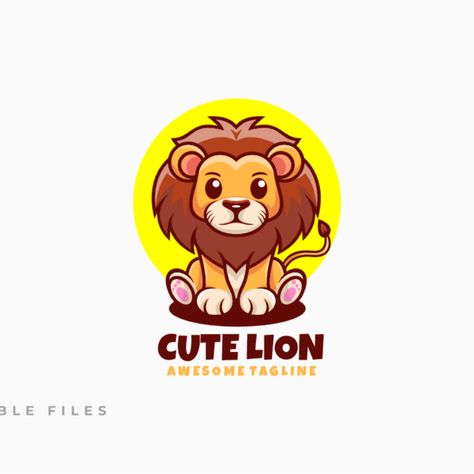 Cute Lion Mascot Cartoon Logo 1 Logo Template Lion Logo Design, Lion Mascot, Logo Cartoon, Logo Mascot, Cartoon Mascot, Lion Logo, Cute Lion, 1 Logo, Cartoon Logo