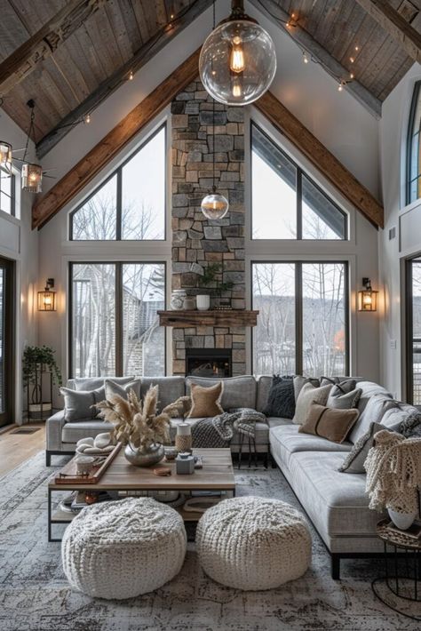 Big Lounge Room Ideas, Modern Farmhouse Living Room Design, Farmhouse Living Room Design, Comfy Cozy Home, Farmhouse Living Rooms, Dream House Modern, Lounge Room Design, Farmhouse Family Rooms, Family Room Addition