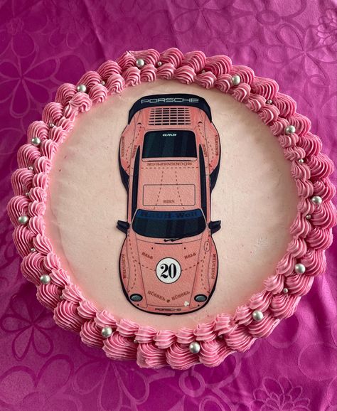 Pink birthday cake Porsche cake 20th birthday cam car girl porsche cake taart roze Porsche Birthday Party Ideas, Porsche Birthday Cake, Cake 20th Birthday, Porsche Cake, 18th Birthday Cake For Girls, Pink Porsche, Birthday Girl Meme, Birthday Cake Pink, Birthday Cake For Boyfriend