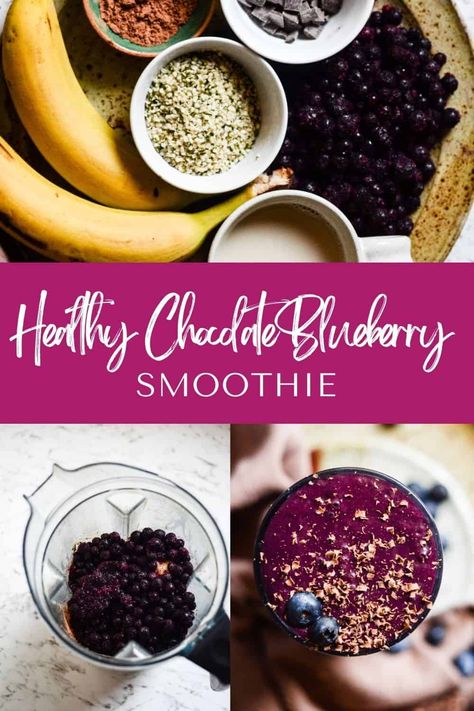 Blueberry Chocolate Smoothie Blueberry Chocolate Smoothie, Blueberry Snacks, Healthy Refreshing Drinks, Blackberry Smoothie, Chocolate Blueberry, High Protein Smoothies, Blueberry Chocolate, Inflammation Diet, Blueberry Smoothie