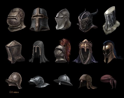 ArtStation - Medieval Helmets, Corey-James Weber Medieval Helmet Design, Fantasy Knight Helmet, Anime Knight Female, Fantasy Helmet Design, Medieval Mask, Knight Female, Fantasy Knight, Medieval Helmet, Helmet Drawing