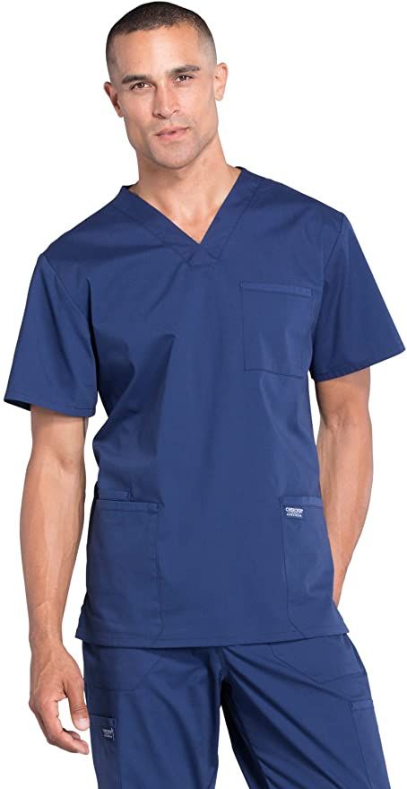 Cherokee Workwear Professionals Men's V-Neck Scrub Top, 3XL Tall, Navy Invisible Women, Men Workwear, Uniform Men, Professional Uniforms, Invisible Woman, Kurta Design, Professional Men, Medical Uniforms, Men In Uniform