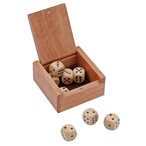 Wooden Dice box - Amazon Wood Dice, Wooden Dice, Dice Box, Wooden Games, Indoor Toys, Acrylic Decor, Travel Games, Dice Games, Traditional Games