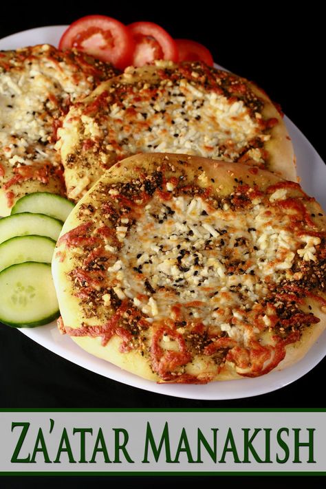 Lebanese Bread Pizza, Zaatar Pizza, Cheese Manakish, Lebanese Pizza, Manakish Recipe, Lebanese Flat Bread, Za'atar Recipe, Manakeesh Recipe, Egypt Recipes