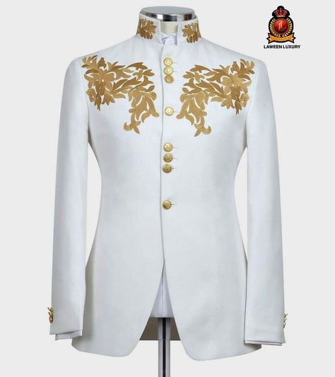 Men White Suit, White Suit Wedding, White Wedding Suit, Suit Prom, Jacket Formal, Prom Blazers, Prom Suit, Gold Suit, Indian Men Fashion