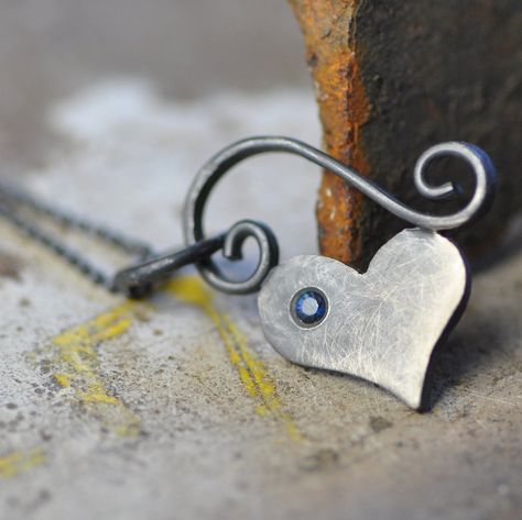 black heart necklace Black Heart Necklace, Flush Setting, Cleaning Silver Jewelry, Sterling Silver Heart Pendant, Metal Clay Jewelry, Precious Metal Clay, Silver Heart Pendant, Stone Setting, Metal Clay