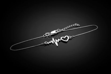 Heartbeat Bracelet, Jewelry Necklace Simple, Heartbeat Necklace, Moon And Star Ring, Bracelet Chain, Polish Silver, Star Ring, Bracelet Collection, Rings Simple