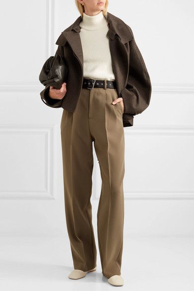 Le 17 Septembre Wool-Blend Coat  earth tones fall winter outfit idea trousers, turtleneck Outfit Ideas Winter Aesthetic, Earthtone Outfits, Outfit Ideas Winter Casual, Earth Tone Fashion, Earth Tone Clothes, Earth Tones Fashion, Earth Tone Outfits, Outfit Ideas Winter, Trousers Outfit