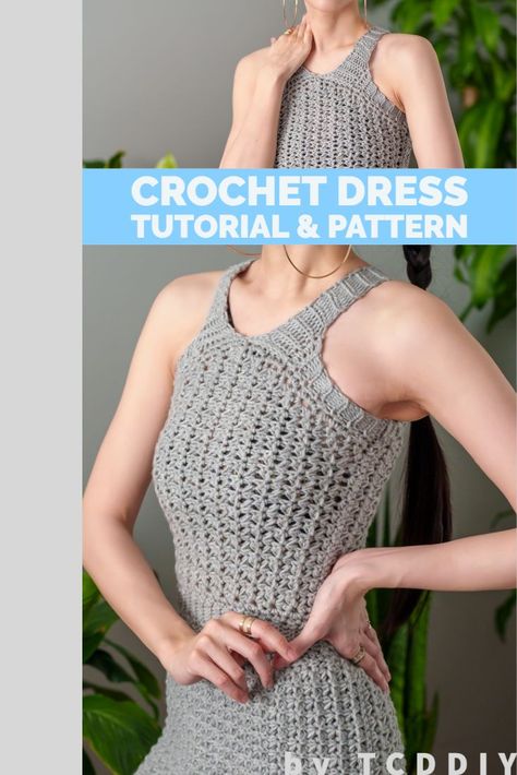 Crochet Pattern Available! 💖 Be sure to join us on YouTube, Instagram and check out my Etsy @TCDDIY Crochet A Dress, Crochet Pattern Dress, Collar Dress Pattern, Ladies Tops Patterns, Crochet Pattern Tutorial, Crochet Spring, Fab Dress, Modern Crochet Patterns, Intricate Crochet