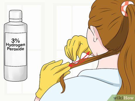 Image titled Bleach Your Hair With Hydrogen Peroxide Step 4 Hydrogen Peroxide Hair, Peroxide Hair, Color Melting Hair, Blonde Hair At Home, Diy Hair Dye, How To Dye Hair At Home, Color Melt, Bleaching Your Hair, At Home Hair Color