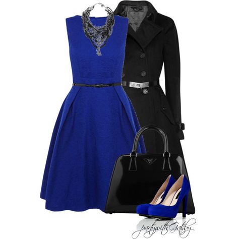 Devil with a Blue Dress (I) by partywithgatsby on Polyvore featuring Coast, Burberry, BURAK UYAN, Prada and Tom Binns Royal Blue Outfits, Fest Outfits, Rock Chic, Hailey Baldwin, Blue Outfit, Mode Vintage, Blue Dress, Look Fashion, Classy Outfits