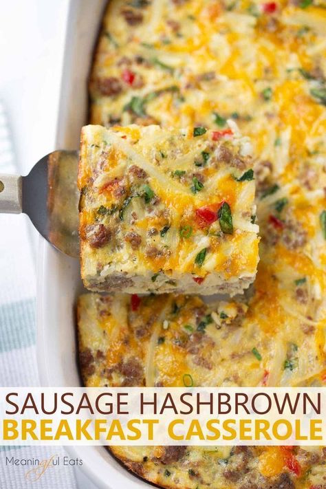 Healthy Hashbrown Breakfast Casserole, Sausage Hashbrown Breakfast, Pork Breakfast, Sausage Hashbrown Breakfast Casserole, Hashbrown Breakfast, Frozen Hashbrowns, Breakfast Hashbrowns, Hashbrown Breakfast Casserole, Favorite Breakfast Recipes