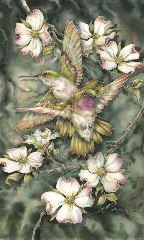 Jody Bergsma, Friendship Art, Graphisches Design, Hummingbird Art, Soyut Sanat Tabloları, Wow Art, Silk Painting, Hummingbirds, Birds Painting