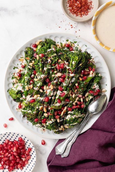 Happy Grill, Broccolini Recipe, Grilled Broccolini, Grilled Broccoli, Lemon Tahini Dressing, Warm Salad, Tahini Dressing, Simply Recipes, Grilled Vegetables