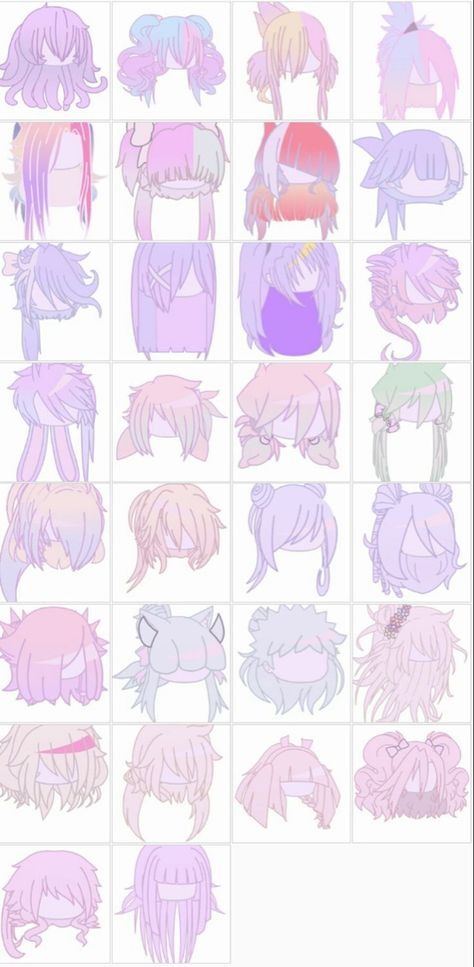 Gacha Club Outfit Pastel, Gacha Club Pastel Outfits, Gotcha Club Hair, Gacha Oc Hair Ideas Y2k Codes, Gacha Club Messy Hair Ideas, Pastel Gacha Oc, Cute Gacha Hairstyles, Hair Ideas For Gacha Club, Gacha Girl Hair Ideas