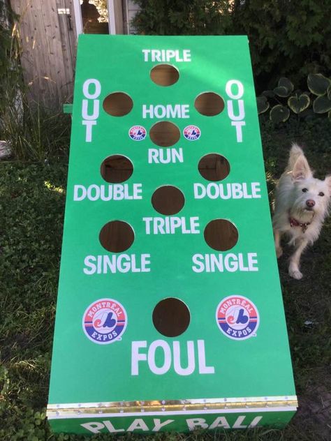 Baseball Party Games, Baseball Theme Birthday, Diy Yard Games, Tailgate Games, Baseball Theme Party, Bean Bag Toss Game, Baseball Birthday Party, Family Party Games, Baseball Party