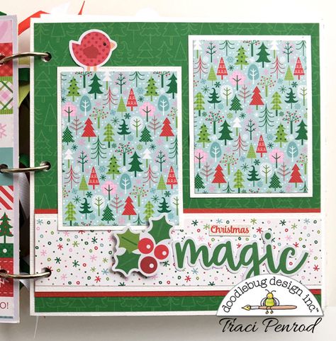 Doodlebug Design Inc Blog: Holiday Mini Album by Traci Penrod Disney Mini Album, History Scrapbook, Multi Photo Layouts, Bug Design, Santa Mini, Mini Album Ideas, Mini Scrapbook Album, Christmas Scrapbook Layouts, Mini Scrapbooks