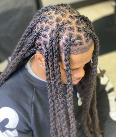 Dread Plaits Men, Plaits Locs Men, Dread Plaits, Lox Styles Men, Dreadlock Hairstyles Men, Long Dread Hairstyles For Men, Boyfriend Hairstyles, Loc Braids Styles Men, Rope Twist Locs