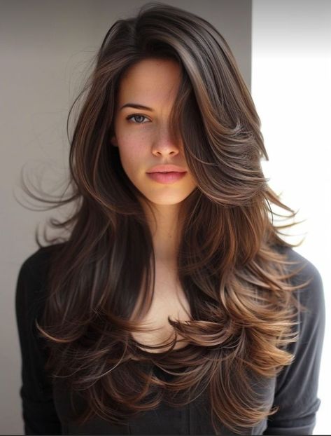 Haircut For Wavy Hair Medium Round Face, Western Pose, Butterfly Haircuts, Easy Updos For Long Hair, Outfit Ideas 2024, Butterfly Haircut, Shaggy Haircuts, Trendy Outfit Ideas, Long Layered Haircuts