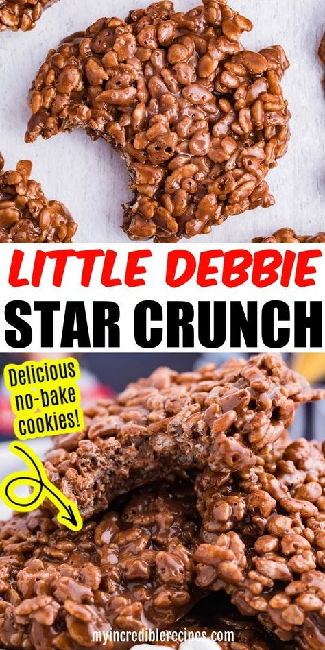 How to Make Little Debbie Star Crunch Taste Of Home Desserts, Homemade Little Debbie Snacks, Star Crunch Cookies, Copycat Cookies, Star Crunch, Chocolate Rice Krispies, Crunch Cookies, Craving Chocolate, Debbie Snacks