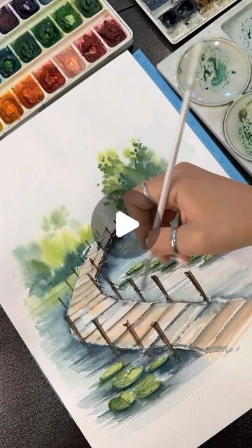 🖌WATERCOLOR COMMUNITY#1🖌 on Instagram: "Amazing tutorial by @rangineh__  More art: @watercolor_guide  #художник #colors #painting #watercolor #живопись #illustration #watercolorartist #handpainted" Watercolor Landscape Tutorial, Colors Painting, Watercolor Video, August 10, Watercolor Inspiration, Painting Watercolor, Watercolor Artist, Watercolor Landscape, Watercolour Painting