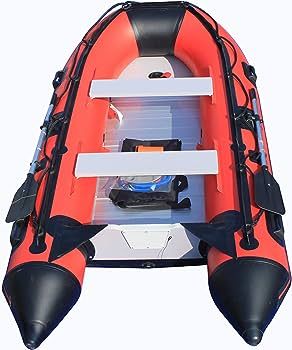 10.8 ft Inflatable Boat Raft Fishing Dinghy Pontoon Boat with Aluminum Floor (Red), Inflatable Rafts - Amazon Canada Inflatable Rafts, Amazon Canada, Inflatable Boat, Sport Boats, Best Build, Small Engine, Pontoon Boat, Happy Campers, Rafting