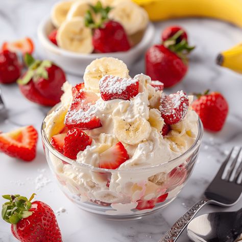 Looking for a delightful dessert that combines the luscious flavors of fresh fruit with the creamy decadence of cheesecake? My Strawberry Banana Cheesecake Salad is a perfect choice for those ... Read more Strawberry Banana Cheesecake Salad, Veggie Salads, Cheesecake Salad, Oreo Fluff, Banana Cheesecake, Atkins Recipes, Strawberry Slice, Fruit Salads, Fruit Slice