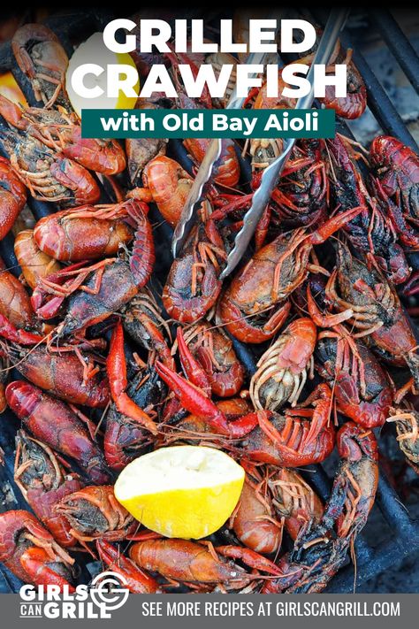 Looking to impress your guests with something a little different? These grilled crawfish Old Bay aioli, are a guaranteed hit for both backyard entertaining and sophisticated camping adventures. ️ Pin this recipe for grilled crawfish for a touch of gourmet on your next grill session. #grilling #recipes #grillingrecipes #smokerrecipes Grilled Crawfish, Crawfish Recipes, Backyard Entertaining, Smoker Recipes, Old Bay, Grilled Shrimp, Adventure Camping, Aioli, Camping Trip