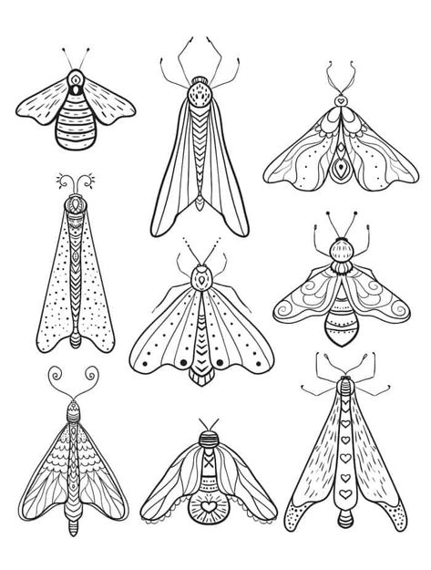 insect free downloadable adult coloring pages pic Insect Coloring Pages, Bug Coloring Pages, Motif Art Deco, Handpoke Tattoo, Bug Art, Pola Sulam, Insect Art, Bugs And Insects, Different Kinds