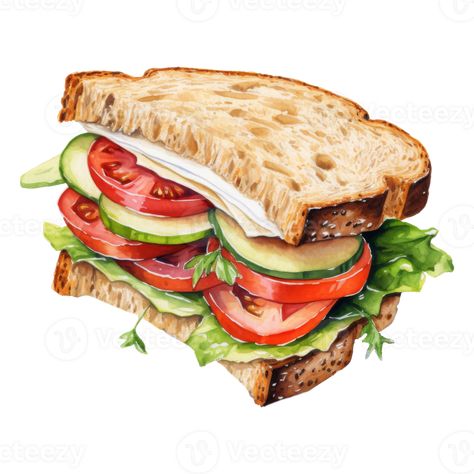 Delicious Sandwiches Perfect for Lunch Lunch Drawing, Sandwich Drawing, Dnd Food, Anime Rpg, Notes Inspo, Doodles Stickers, Drink Art, Food Drawings, Food Clipart