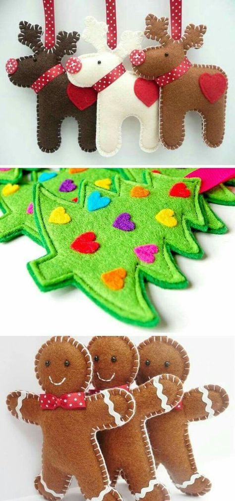 Felt Christmas Decorations, Felt Decorations, Felt Christmas Ornaments, Christmas Makes, Christmas Sewing, Noel Christmas, Felt Diy, Felt Christmas, Xmas Ornaments