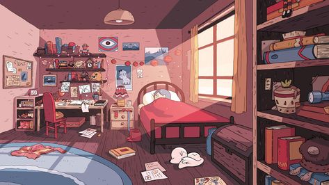 "Hilda" series. Illustrated Ladies, Bedroom Drawing, Bee And Puppycat, Anime Room, Cartoon Background, Arte Inspo, Art Et Illustration, Dibujos Cute, Animation Background